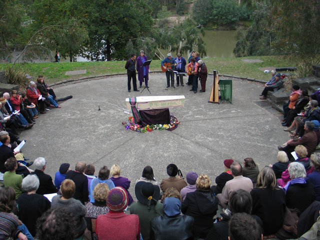 whole group in symmetry sings 'A last glass'